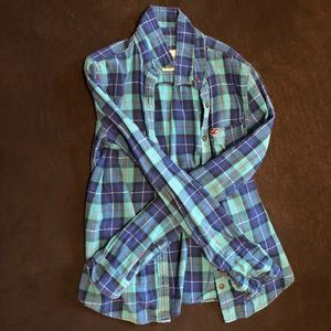 Blue, plaid flannel